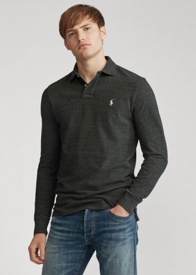 Men's Polo Ralph Lauren Mesh Long Sleeve Polo Shirts | 680712OIV